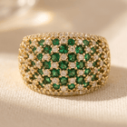 Luxurious Green Zirconia Wide Band Ring