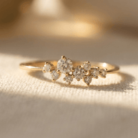 Boho Matte Gold Cubic Zirconia Ring