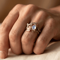 Boho Vintage Stone Wedding Engagement Ring