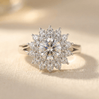 Colorful Synthetic Zirconia Hollowed Inlaid Ring