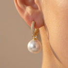 French Retro Geometric Pearl Earrings