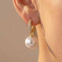 French Retro Geometric Pearl Earrings