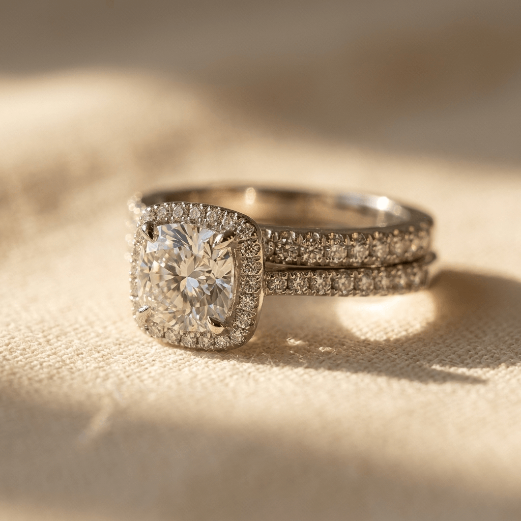 Elegant Luxurious Cubic Zirconia Engagement Ring