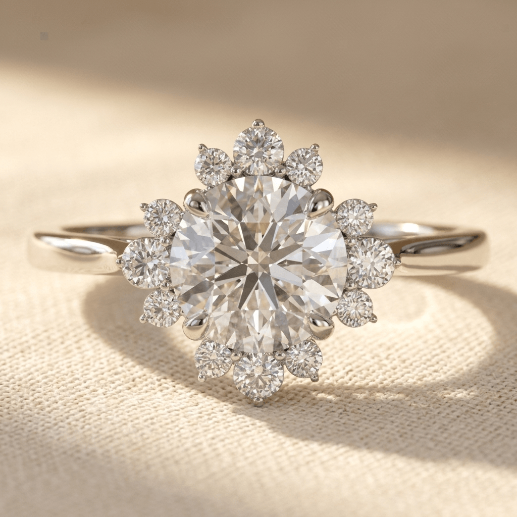Exquisite Vintage Starburst Synthetic Zirconia Ring