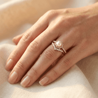 Vintage Bohemian Pearl Inlay Wedding Ring
