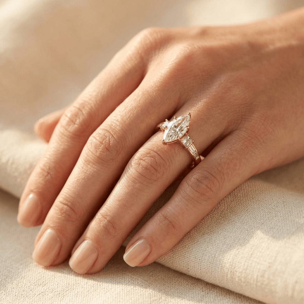 Elegant Marquise Cubic Zirconia Wedding Ring