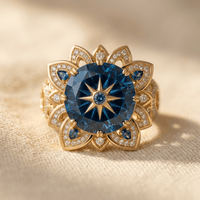 Floral Synthetic Zirconia Red Wedding Ring