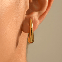 Gold Teardrop Drop Stainless Steel Earrings