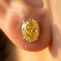 Oval Zirconia Colorful Stud Earrings