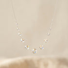Minimalist Silver Crystal Graduated Bead Necklace