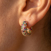 Minimalist Geometric Round Zircon Earrings