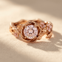 Luxurious Floral Zirconia Engagement Ring