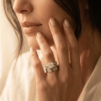 Exquisite Luxurious Round Synthetic Zircon Ring Set