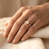Oval Zirconia Inlay Sterling Silver Ring