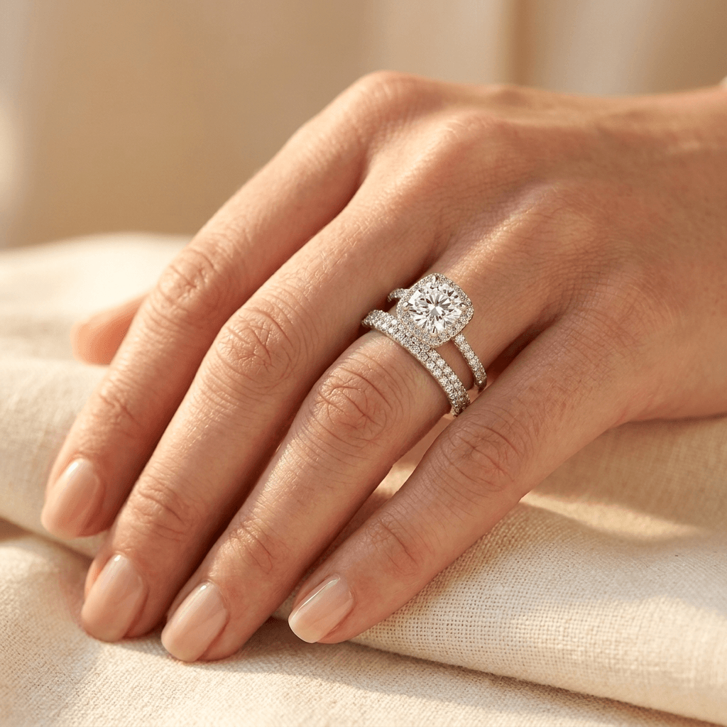 Elegant Luxurious Cubic Zirconia Engagement Ring