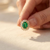 Green Gemstone Round Cut Vintage Stud Earrings