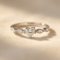 Elegant Flower Zirconia Silver Ring