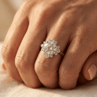 Exquisite Vintage Starburst Synthetic Zirconia Ring