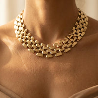 Hexagonal Hollow Chain Necklace