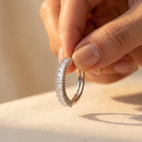 Silver Textured Hoop Chunky Statement Earrings