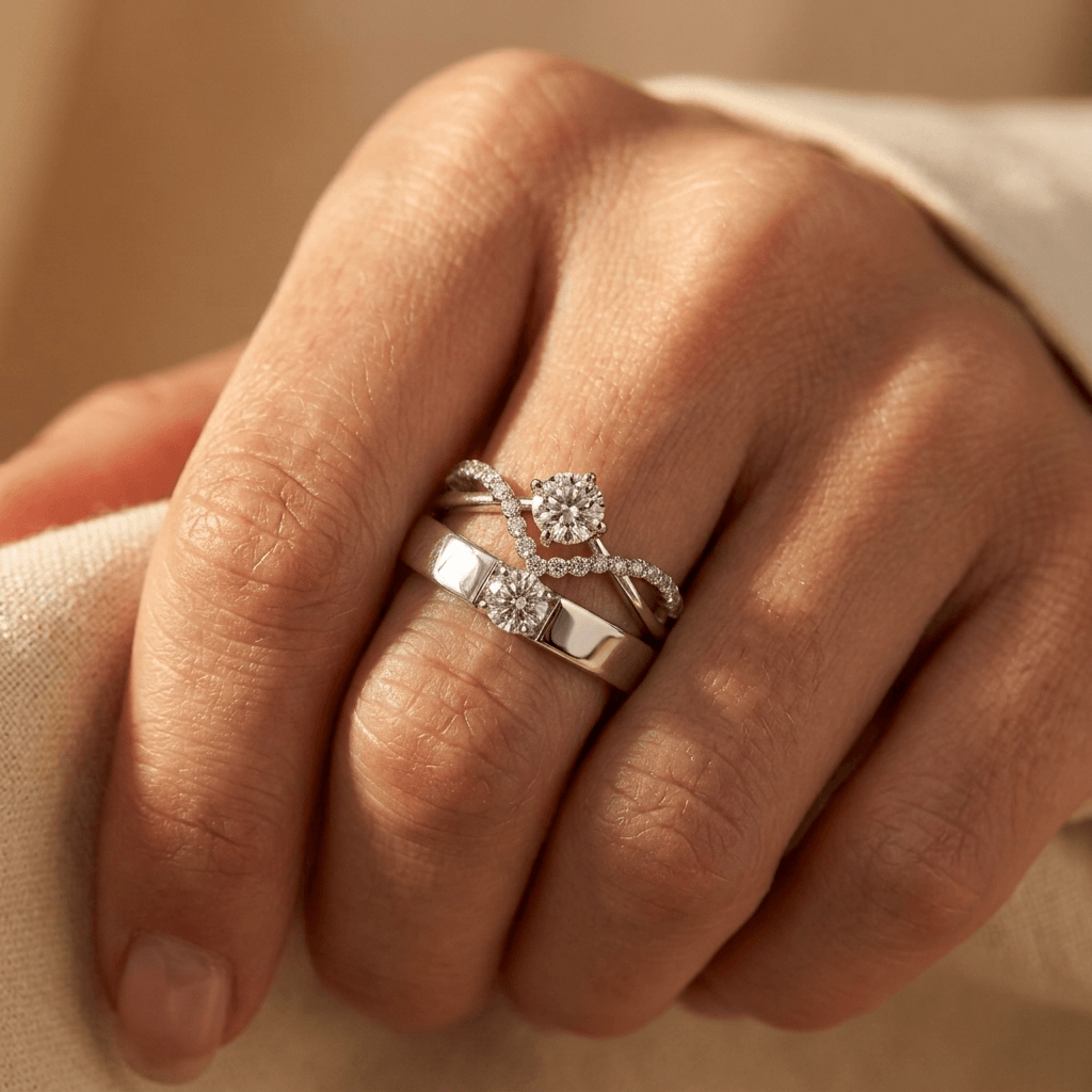 Copper Micro Inlaid Zirconia Wedding Ring