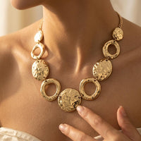 Elegant Geometric Circle Pendant Necklace Minimalist