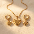 Shaped Gold Necklace Earring Jewelry Set