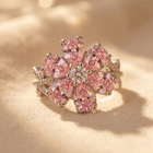 Vintage French Cubic Zirconia Flower Ring