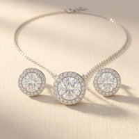 Lab Synthetic Zirconia Golden Plated Jewelry Set