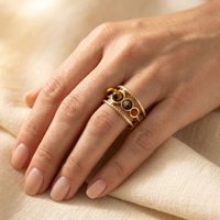 Vintage Gold Tigers Eye Multi Stone Ring
