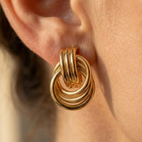 Vintage Boho Alloy Knotted Stud Earrings