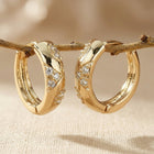 Gold Filigree Crystal Hoop Earrings