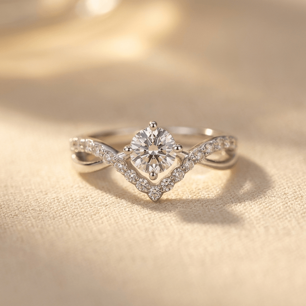 Copper Micro Inlaid Zirconia Wedding Ring