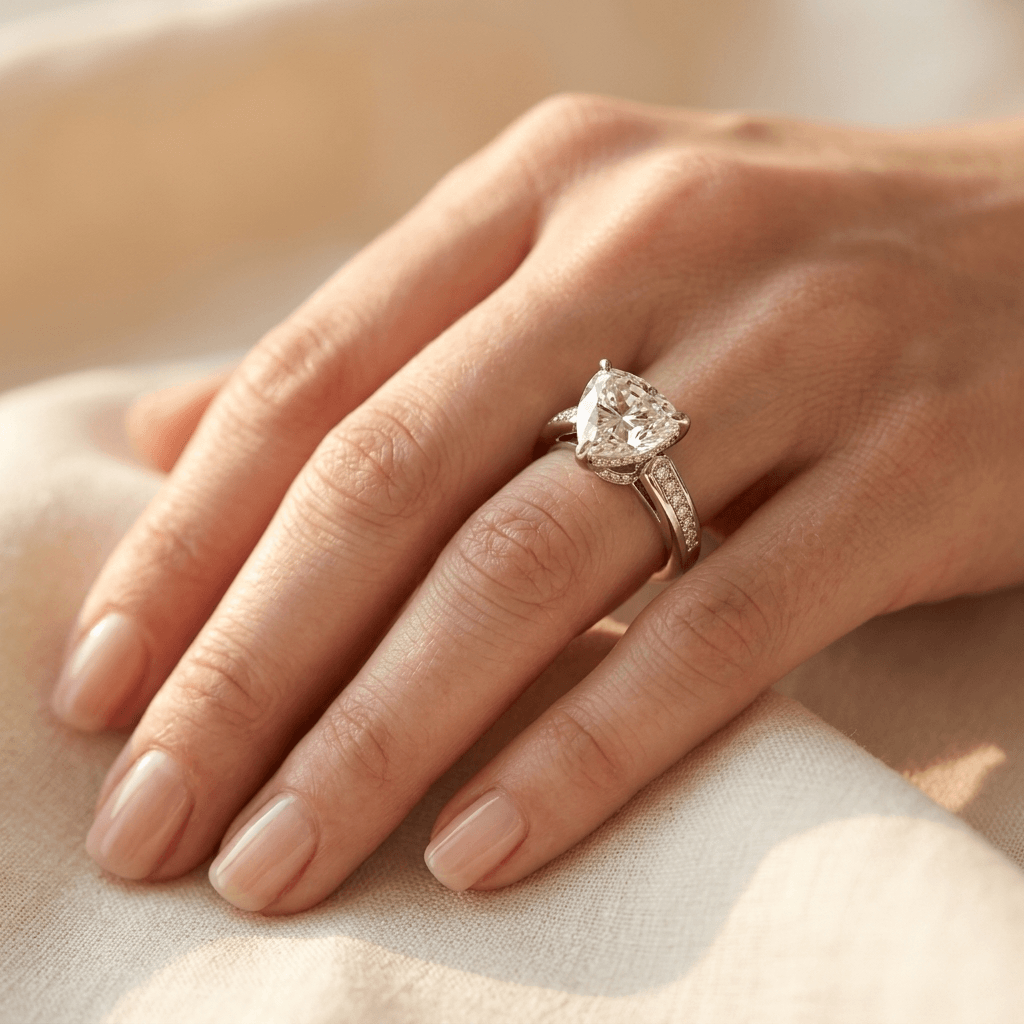 Elegant Copper Zirconia Wedding Engagement Ring