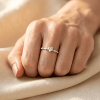 Elegant Flower Zirconia Silver Ring
