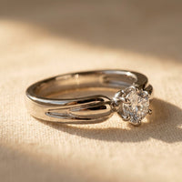 Classic Silver Round Solitaire Diamond Ring