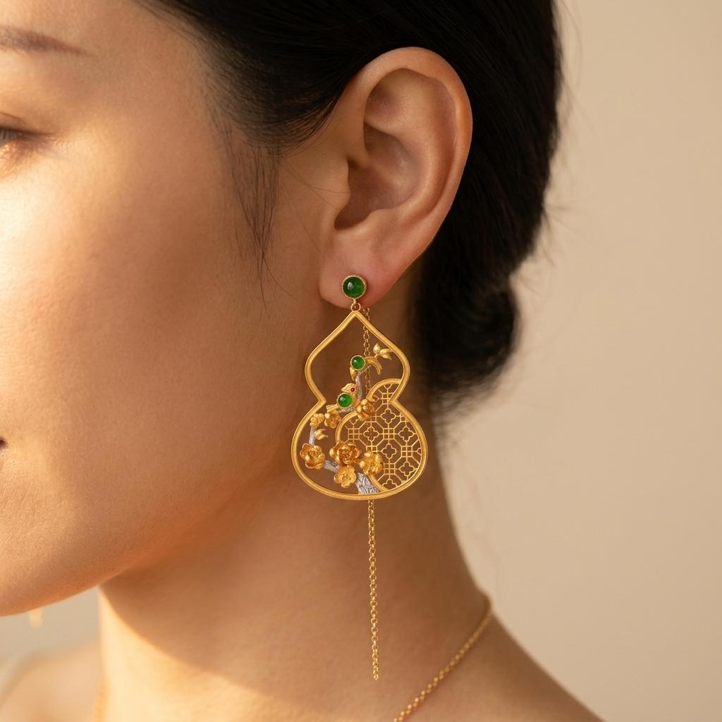 Gold Filigree Teardrop Chandelier Drop Earrings