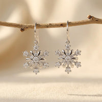 Circle Snowflake Copper Zircon Earrings