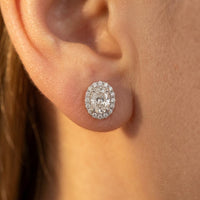 Oval Shiny Stud Earrings