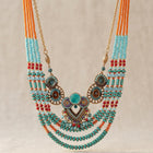 Bohemian Turquoise Beaded Layered Necklace