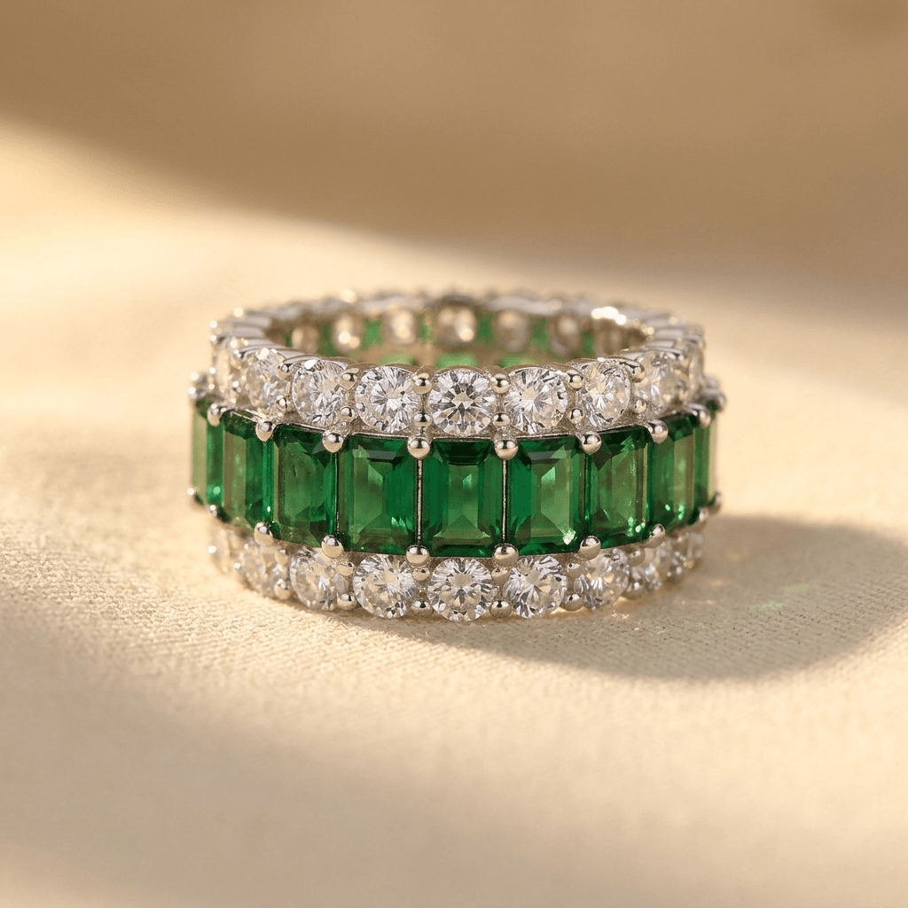 Bohemian Green Cubic Zirconia Alloy Ring