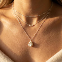 Retro Layered Shell Pearl Necklace Jewelry Set