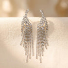 Luxury Silver Crystal Chandelier Drop Earrings