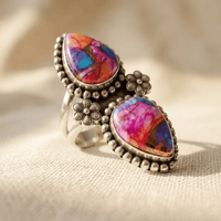 Bohemian Turquoise Inlaid Statement Ring