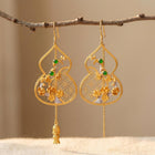 Gold Filigree Teardrop Chandelier Drop Earrings