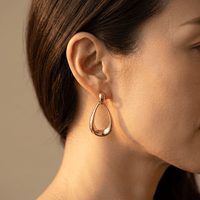 Elegant Gold Teardrop Dangle Earrings