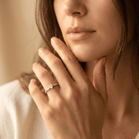 Elegant Flower Zirconia Silver Ring