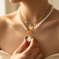 Elegant Pearl Beaded Multi Layer Necklace