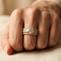 Two Tone Cubic Zirconia Statement Ring