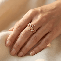 Bohemian Gold Synthetic Flower Vine Ring